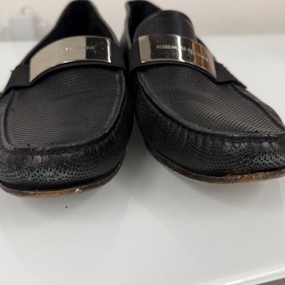 Alessandro Dell'Acqua Textured Black Loafers with Silver Accent 45 12 - Picture 5 of 6